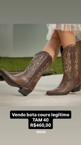Bota de couro legítimo 
