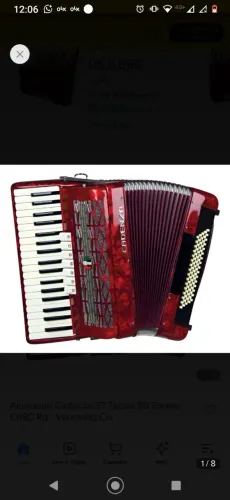 CADENZA ACORDEON CD 80/37 RD VERMELHO
