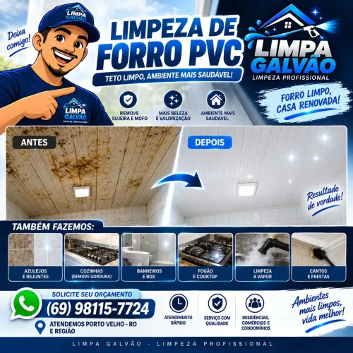 Limpeza de forro e azulejos