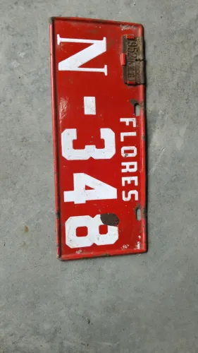 Placa antiga esmaltada carro 