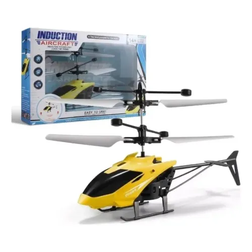 helicóptero brinquedo voador com sensor de mão recarregável amarelo tk-2386