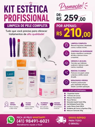 kit estética profissional limpeza facial