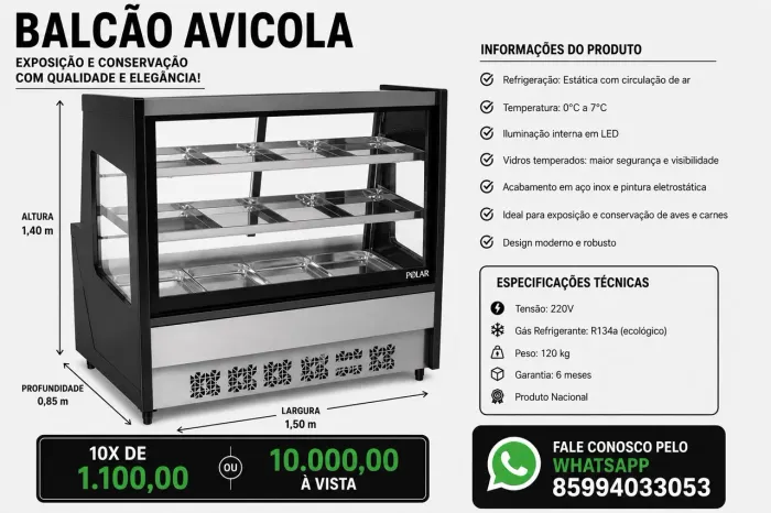 Balcão frigorífico na promissória