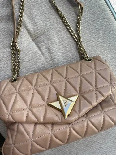 Bolsa Grande Tiracolo 944 Matelassê Couro Bege