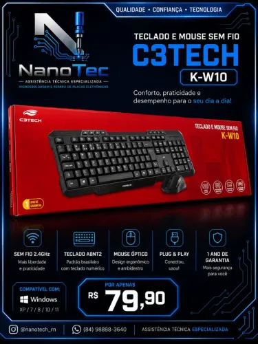 Teclado e mouse sem fio K-10
