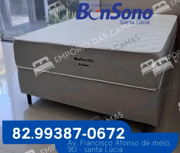 Cama ortopédica maxfirm casal bonsono pronta entrega base e colchão