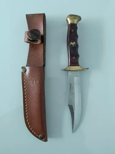 Faca cutelaria caça pesca camping Espanha cabo chifre de cervo Cudeman stainless steel 