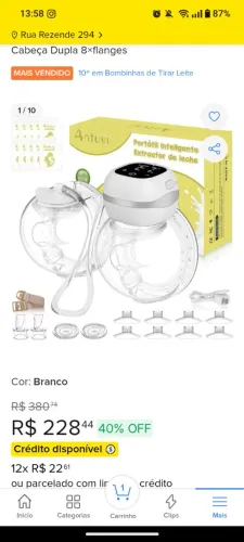 Bomba extratora de leite antuvi 