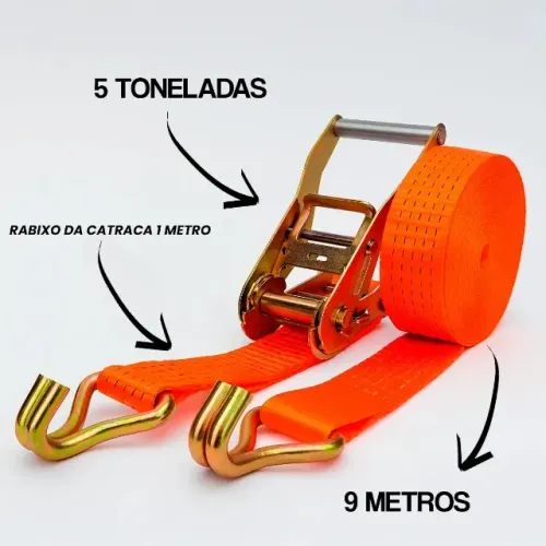 Cinta com Catraca 5 Tonelada 10 metros para Transporte e Amarração Carga