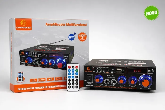 Amplificador Bluetooth HSG-297 com Controle Remoto