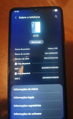 SANSUNG A06 ESTADO DE NOVO