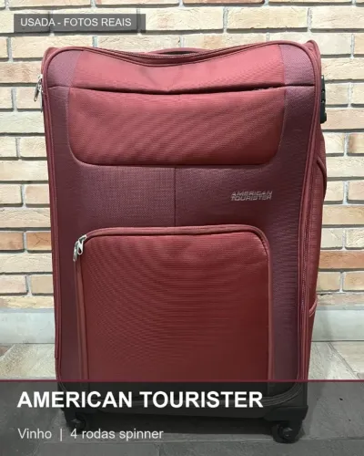 Mala American Tourister Grande Vinho 4 Rodas - Usada