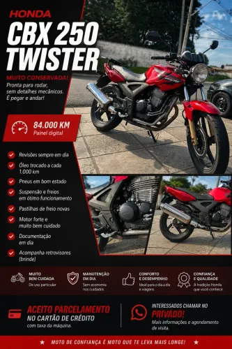 Honda CBX 250 Twister 2008 - Muito conservada!