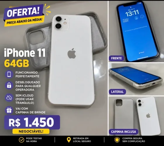     iPhone 11 64GB Conservado + Capinha | Barato
