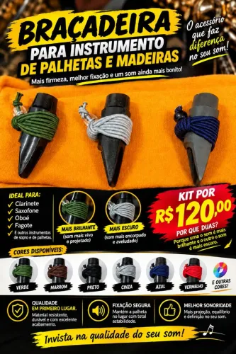 Abraçadeiras para estrumentos de boquilha e palhetas