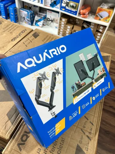 Suporte de Monitor Duplo Pistão a Gás 14 - 32 Pol