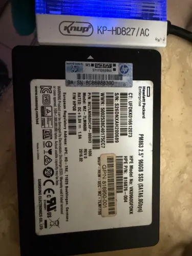SSD Samsung PM863 960GB SATA 2,5" Enterprise HPE - Testado 98% Vida Útil