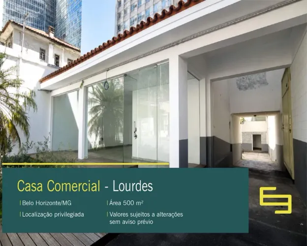 Casa comercial para alugar no bairro de Lourdes em Belo Horizonte/MG
