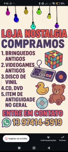 brinquedos antigos , vídeo games, disco de vinil e antiguidade compramos 
