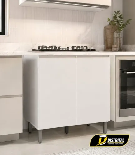 Balcão Para Cooktop 80cm Lyon 2 Portas Pronta Entrega