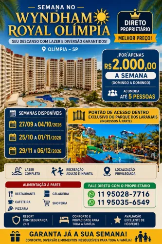 OLÍMPIA - WYNDHAM ROYAL - 7 DIAS 