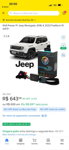 Shift Power para JEEP RENEGADE 2016/2023