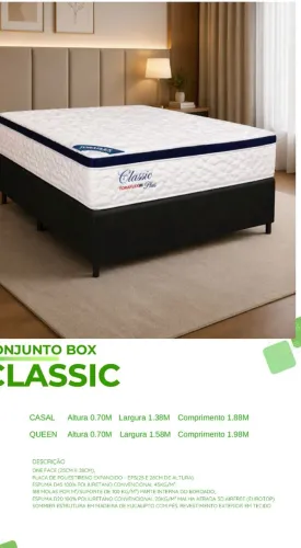 Conjunto box com molas ensacadas classic toraflex