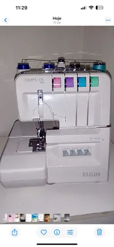 Maquina de costura overlock Elgin 1000 portatil Branca nova