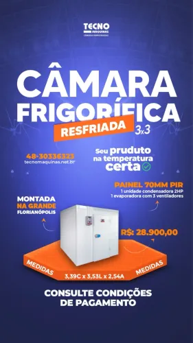 Câmara fria Resfriada 3x3