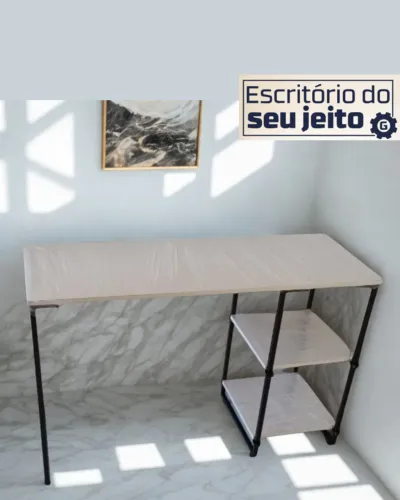 Escrivaninha 1,1m NOVA Mesa Estilo Industrial Multiuso para Computador Notebook de Estudo