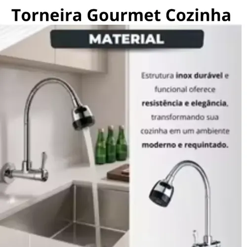 TORNEIRA GOURMET COM CHUVEIRINHO E GIRO 360° - Loja Loxee Store