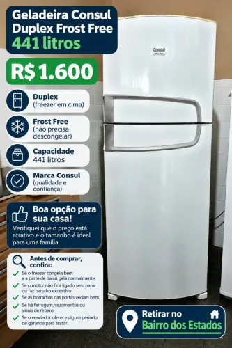 Geladeira consul Duplex Frost Free 441 Litros