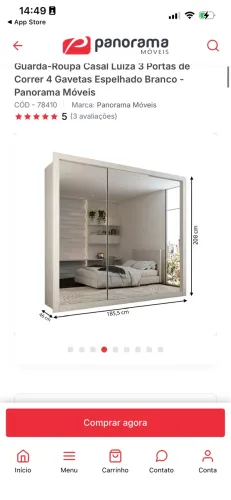 GUARDA ROUPA CASAL ESPELHADO
