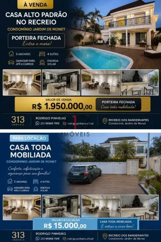 127969 VENDA OU LOCACAO CASA MOBILIADA DE ALTO PADRAO NO RECREIO DOS BANDEIRANTES 127969 1