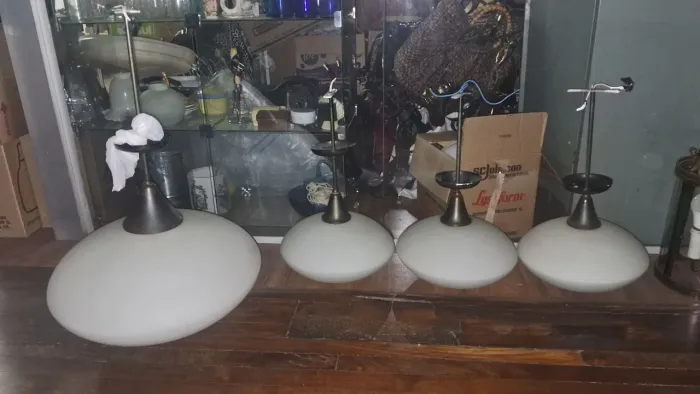 conjuntos de luminárias pendentes vintage com cúpulas em formato de domo