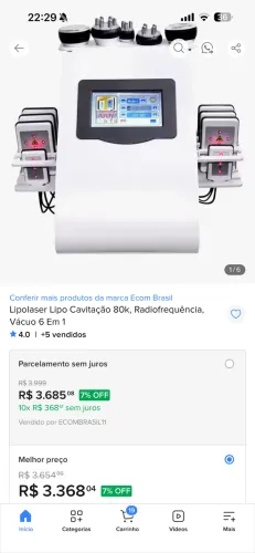 Aparelho estético 6 em 1