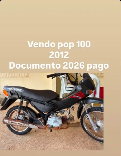 Vendo pop 100 ano 2012 emplacada