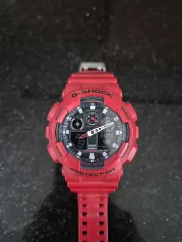 Relógio G-shock Cassio GA-100B vermelho