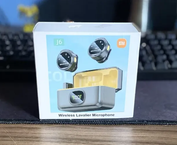 Xiaomi J6 Microfone De Lapela duplo Sem Fio Android Preto/amarelo ENTRADA LIGHTNING IPHONE