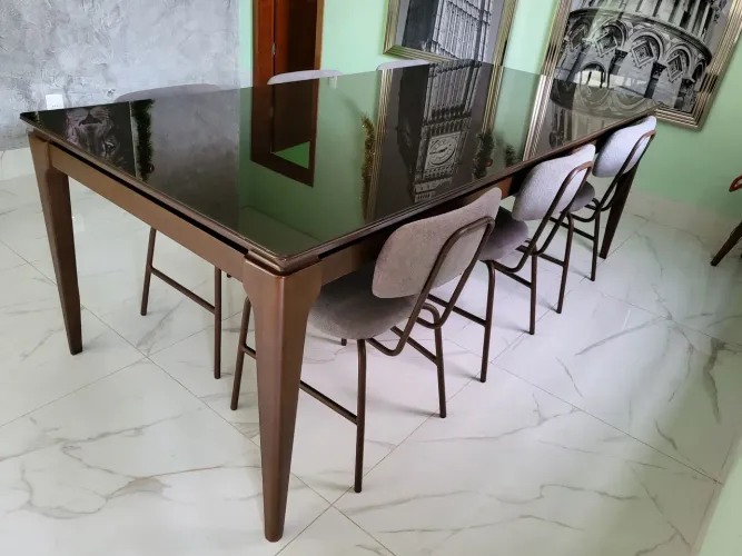 Mesa jantar 6 cadeiras luxuosa 