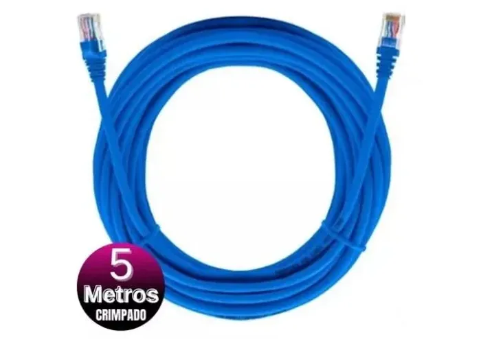 Cabo De Rede Cat6 Rj45 5 Metros Cat5e Internet Lan Crimpado Arduino Automação COD-CP716