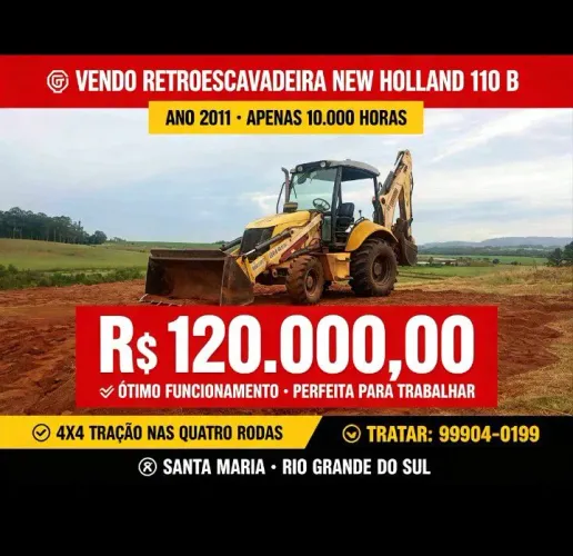 Retro escavadeira New Holland 110B