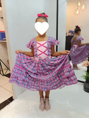 Vestido junino 6 e 8 anos