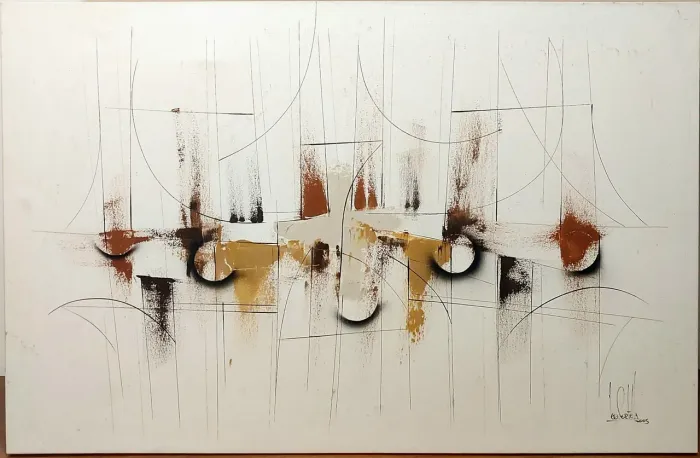 Vendo pintura em tela decorativa acrílica sobre tela. Dimensão 74 x 114 cm
