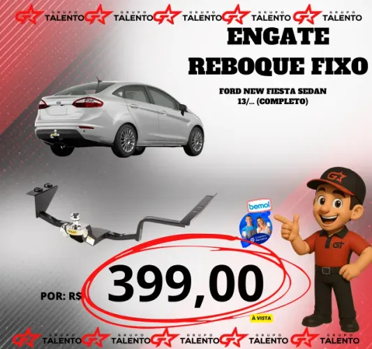 ENGATE REBOQUE FIXO FIESTA SEDAN