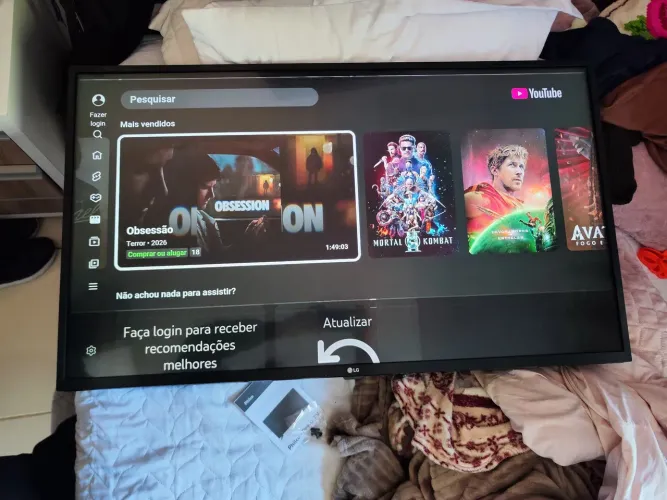 TV LG com 2 linhas