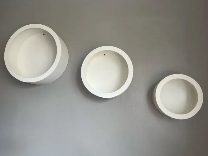 Trio de Nichos Redondos Decorativos - Branco