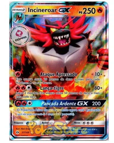 Carta Pokémon Incineroar GX 27/149