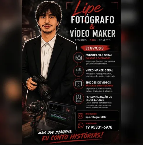 FOTÓGRAFO E VÍDEO MAKER