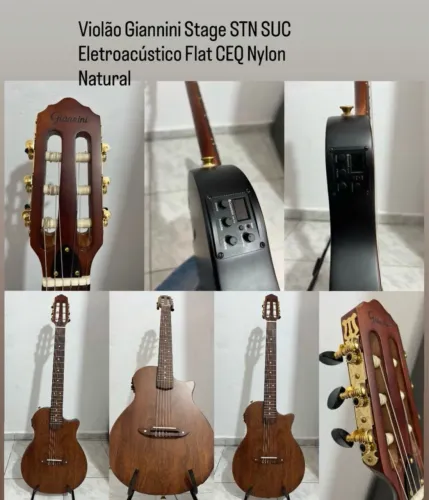 Violão Giannini Stage STN SUC Eletroacústico Flat CEQ Nylon Natural